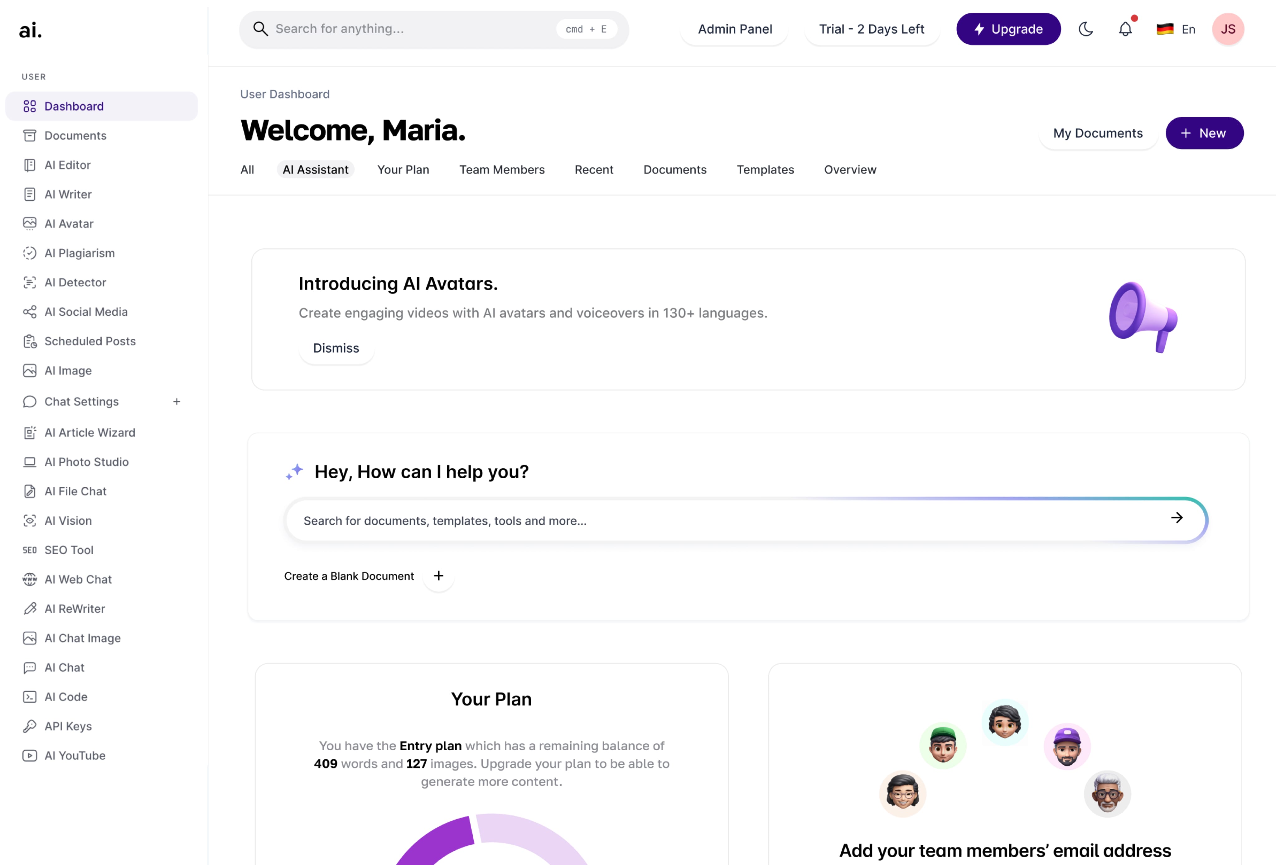 Image of HyronicAI dashboard